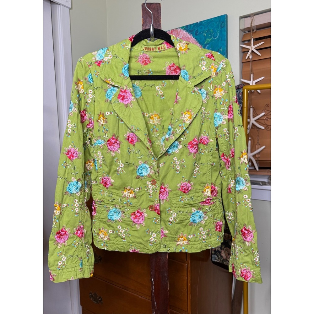 Johnny Was Floral Embroidered Blazer